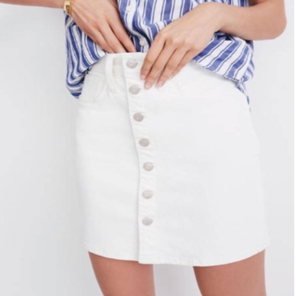 Madewell white denim skirt buttons 25 XS